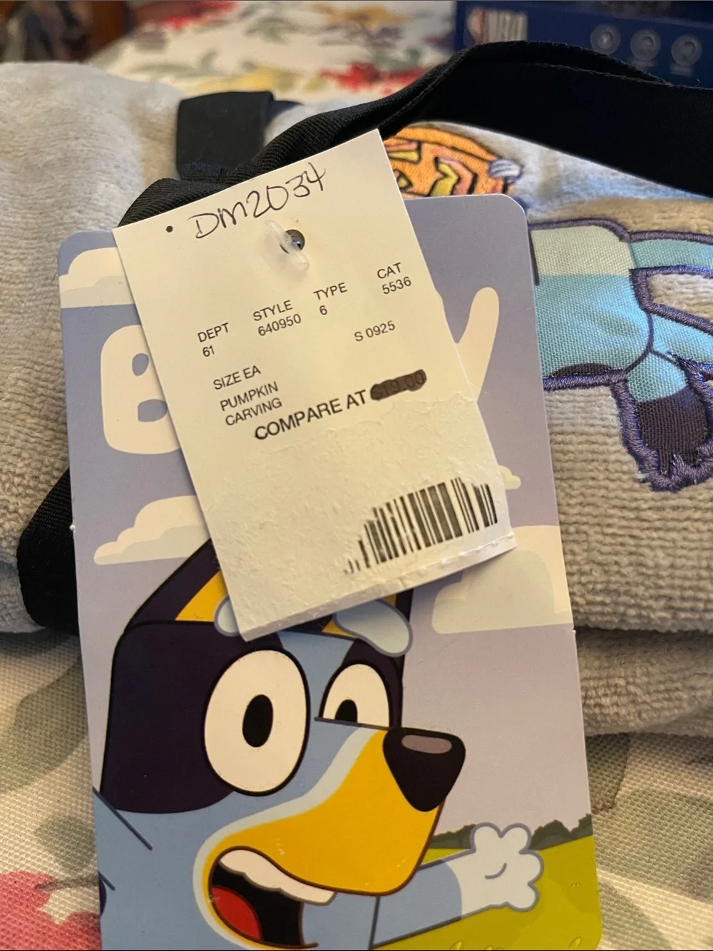 Bluey Hand Towels - Grey & Blue with Bluey and Pumpkin
